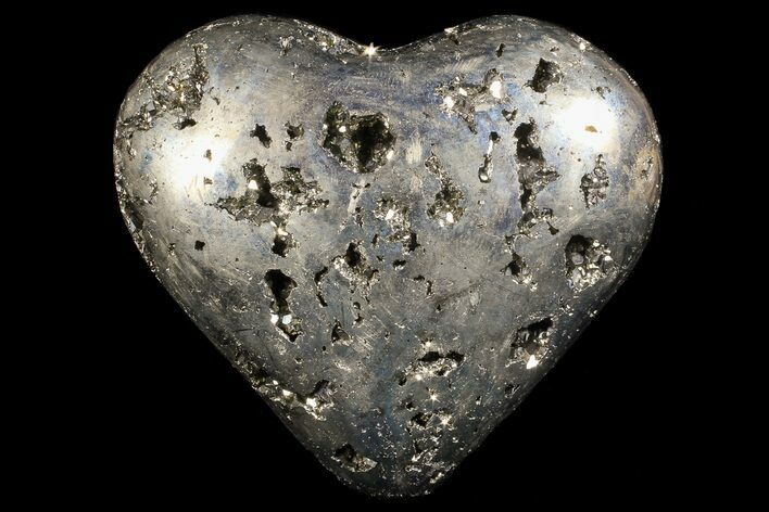 Polished Pyrite Heart - Peru #66494